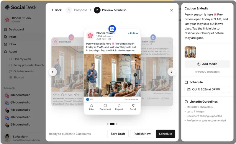 Screenshot of SocialDesk