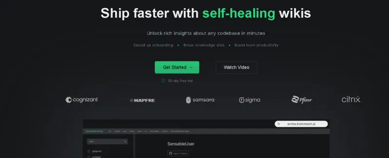 Screenshot of Komment AI