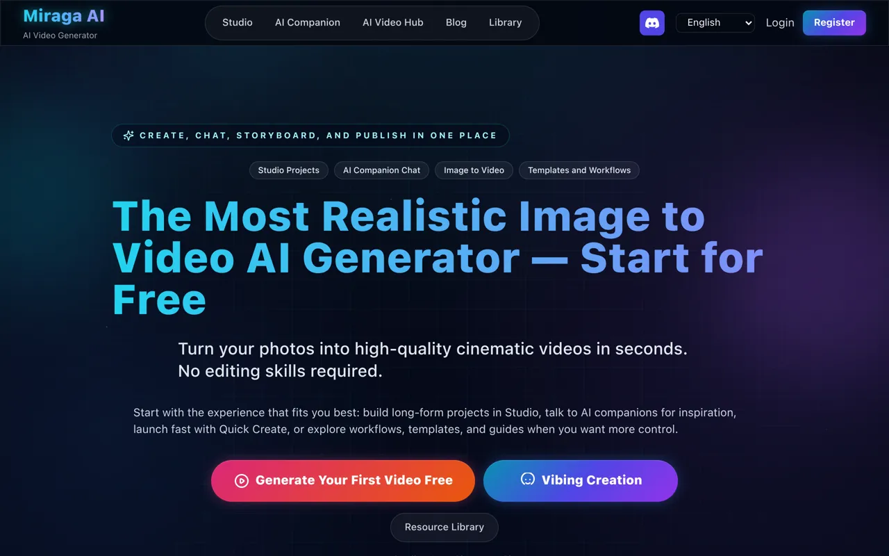 Screenshot of Miraga AI
