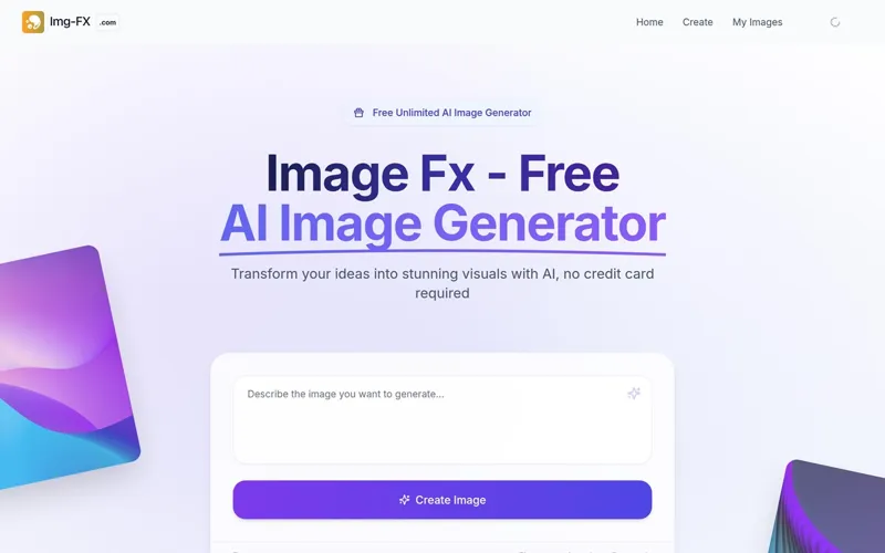 Screenshot of Image Fx - Free AI Image Generator