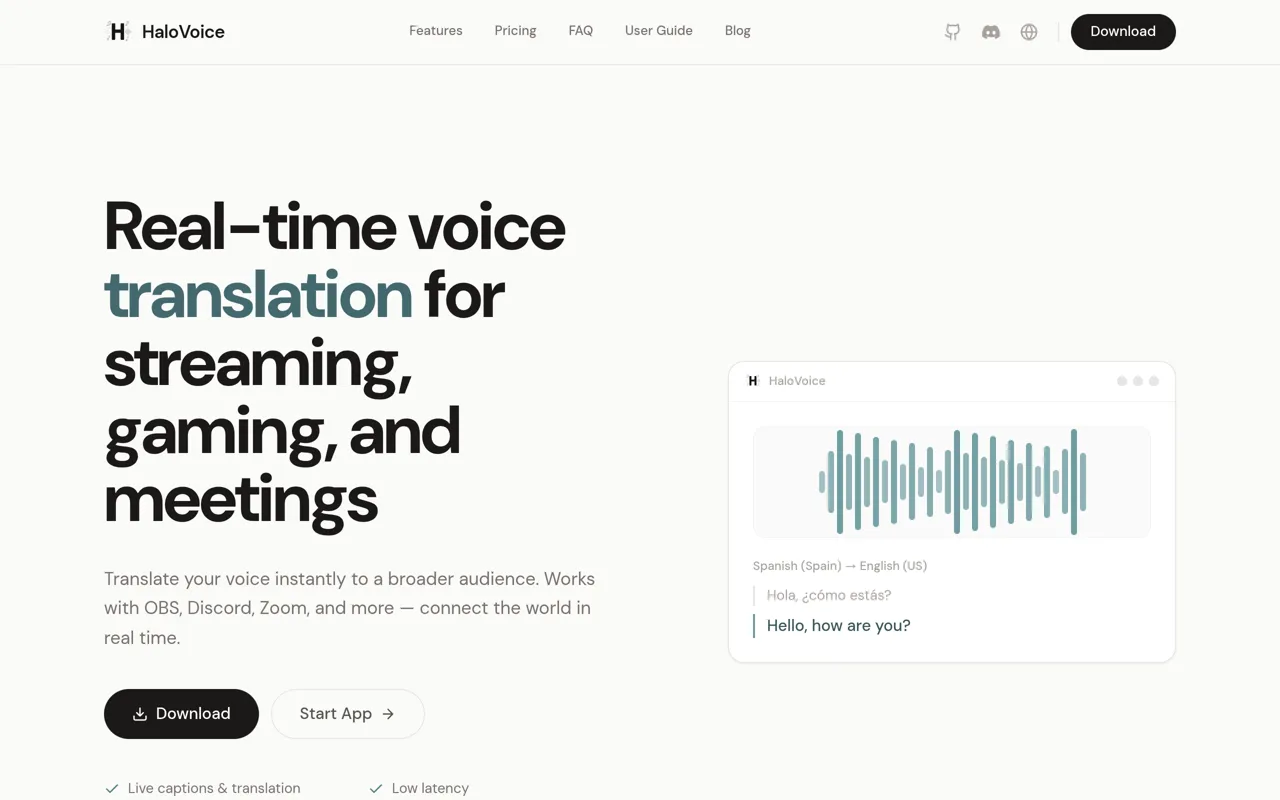 Screenshot of HaloVoice