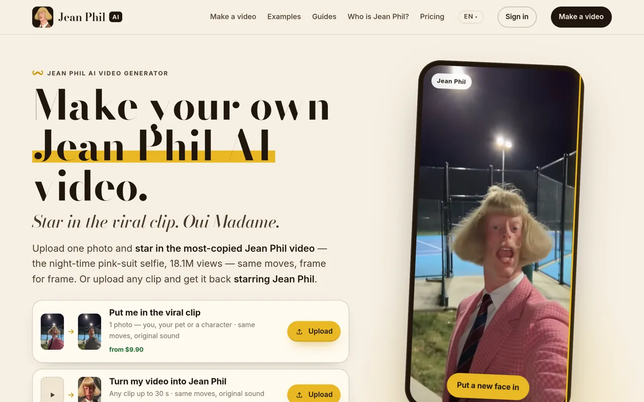 Screenshot of Jean Phil AI