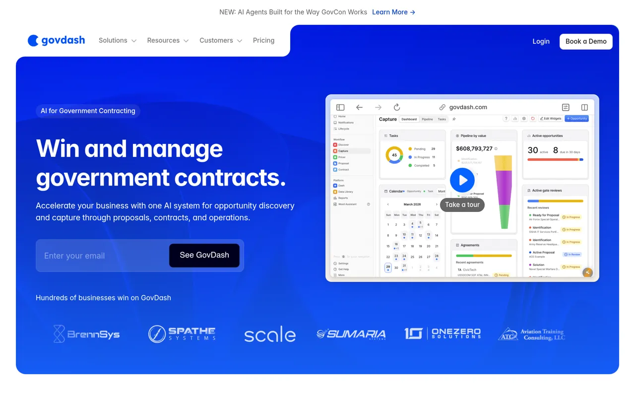 Screenshot of GovDash