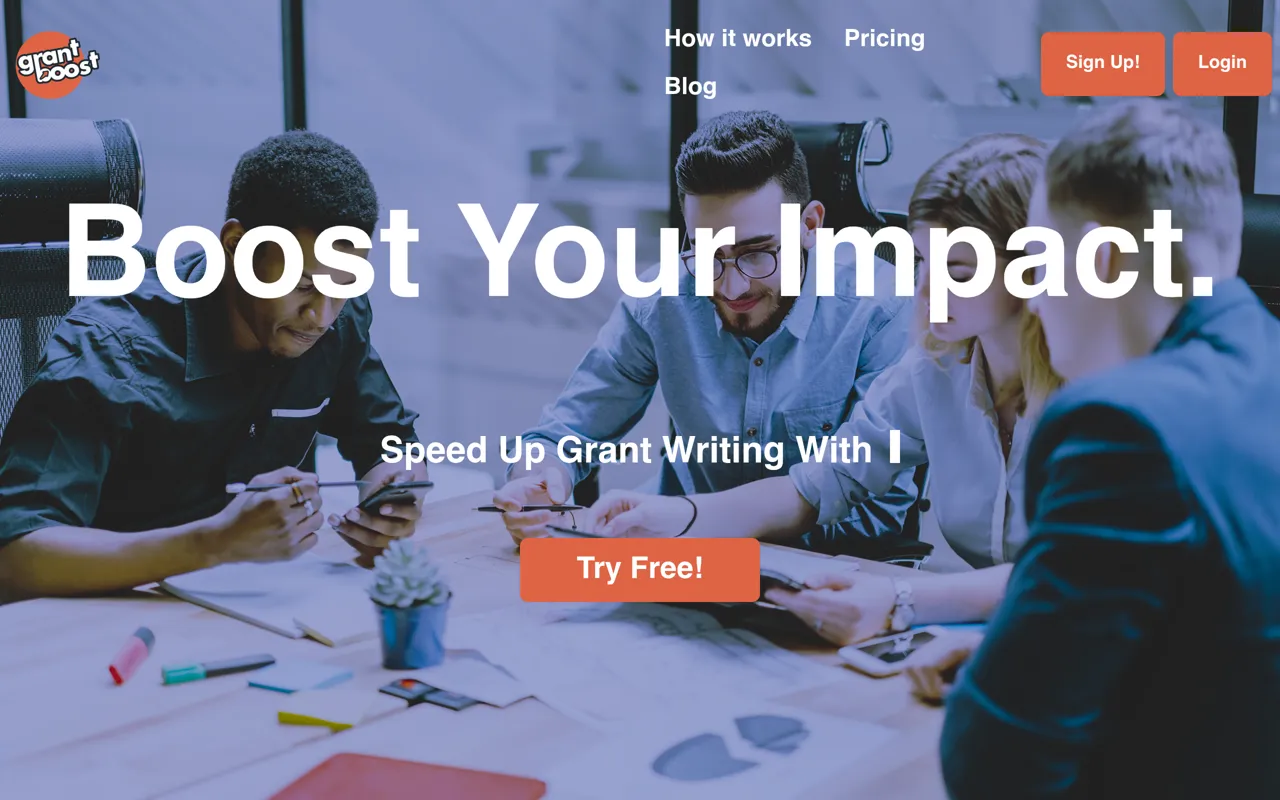 Screenshot of Grantboost