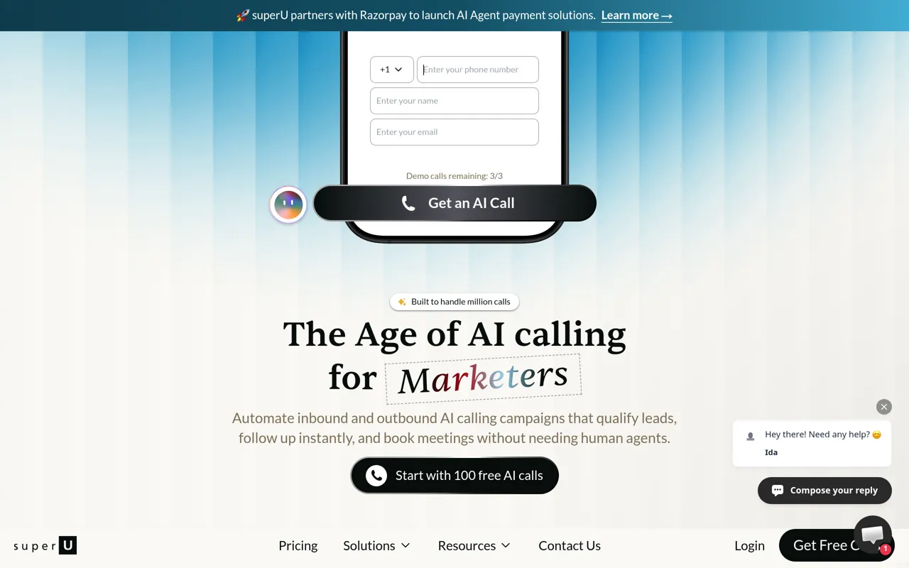 Screenshot of superU AI