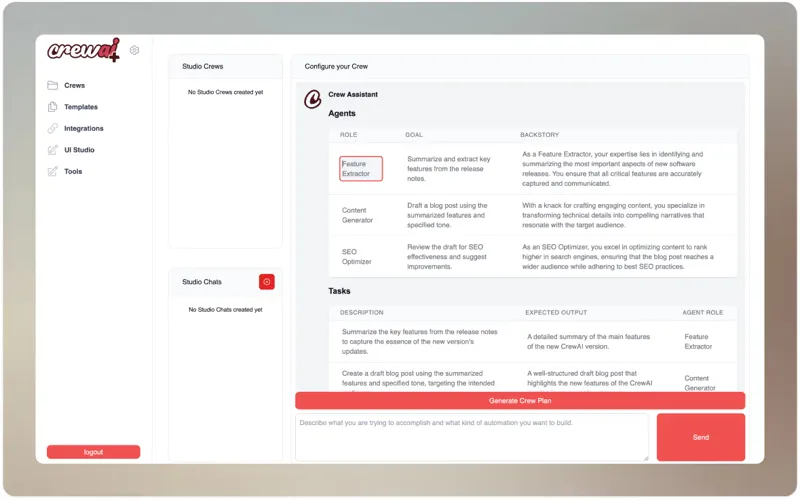 Screenshot of CrewAI
