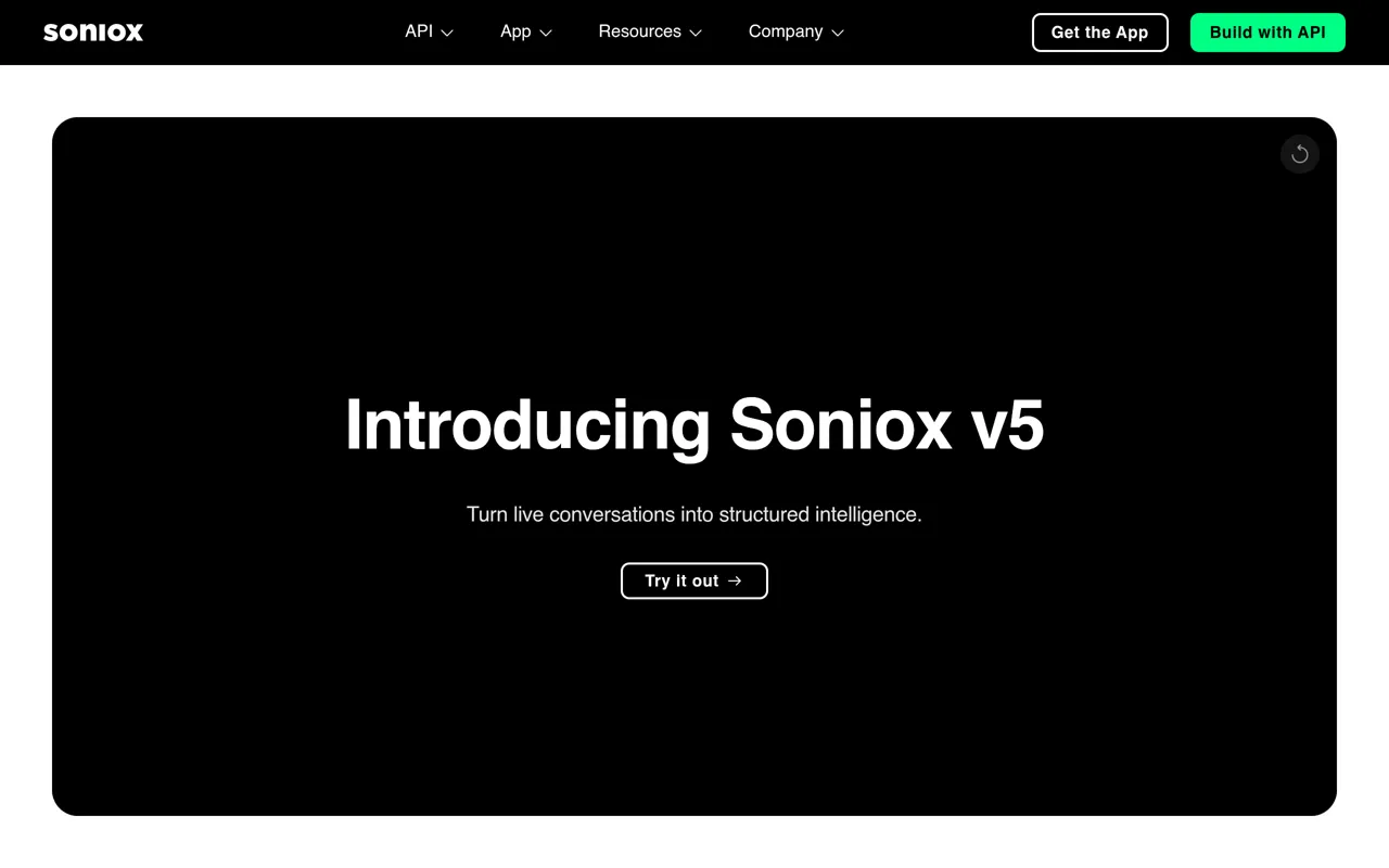 Screenshot of Soniox