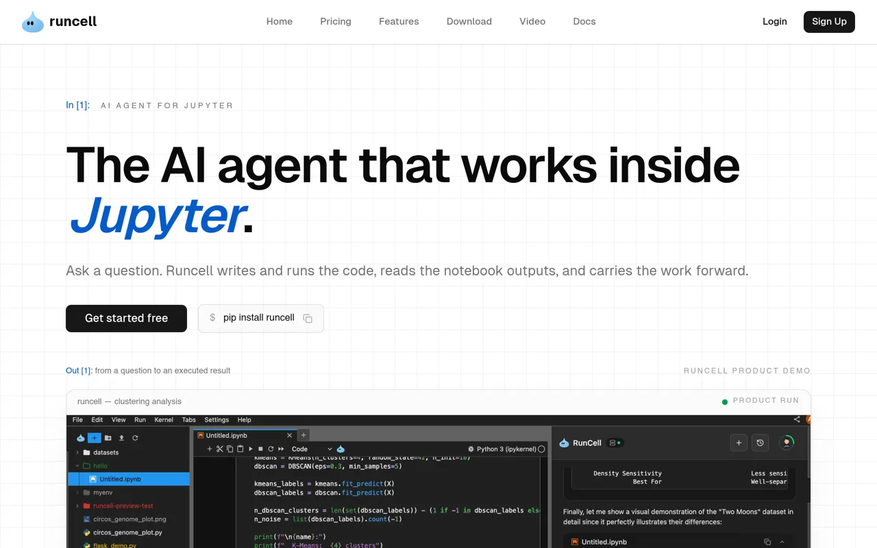 Screenshot of Runcell