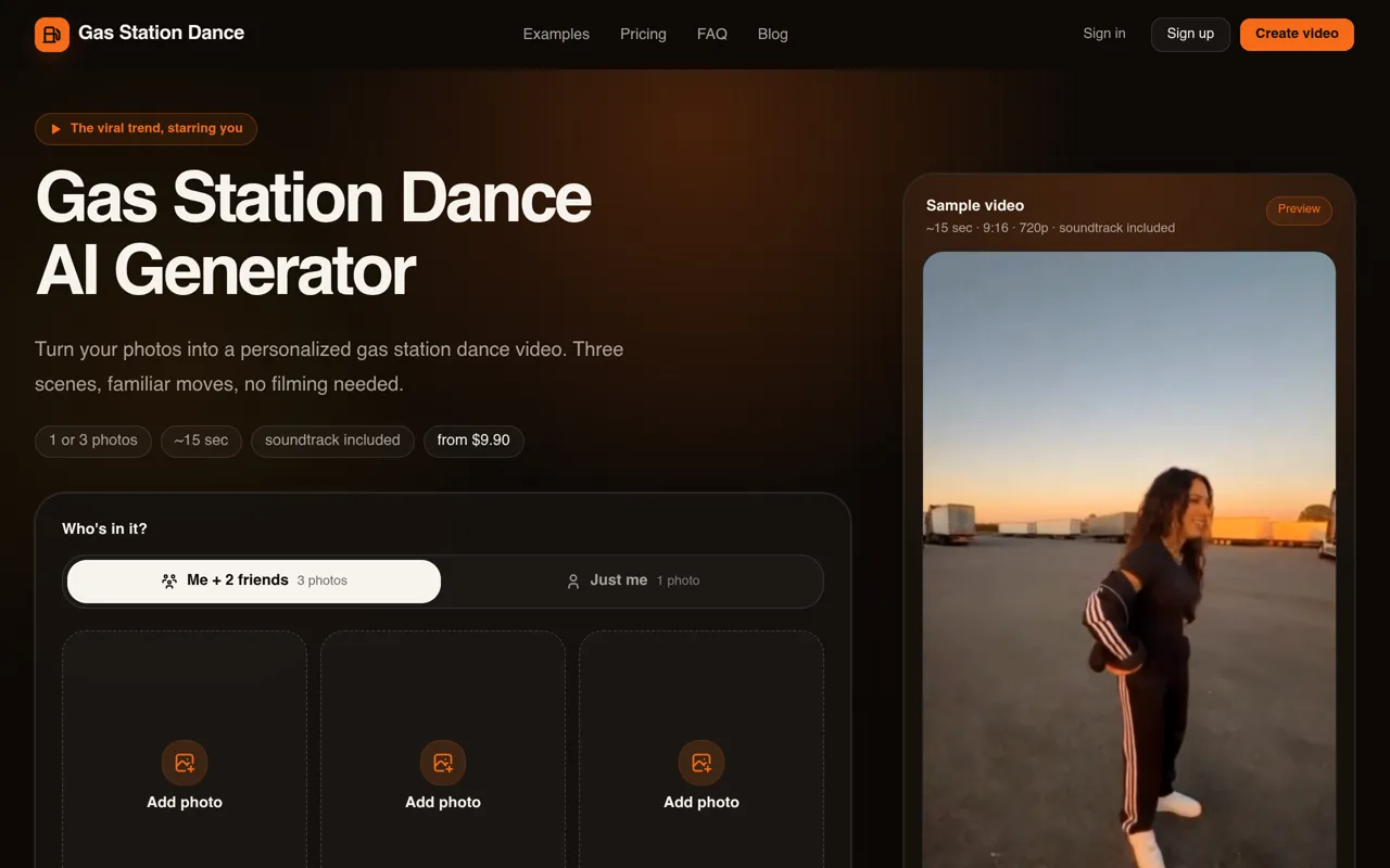 Screenshot of Gas Station Dance AI