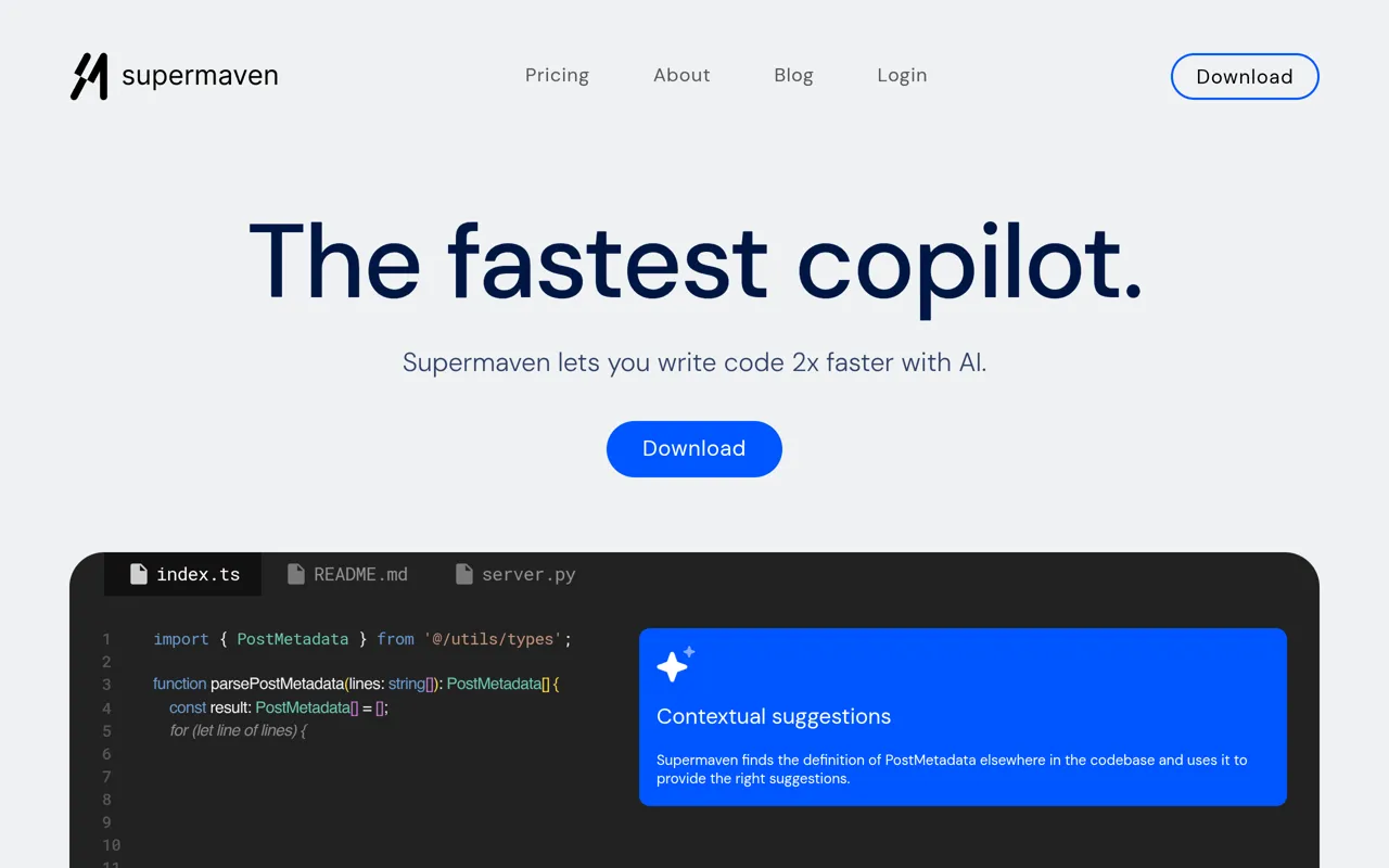 Screenshot of Supermaven