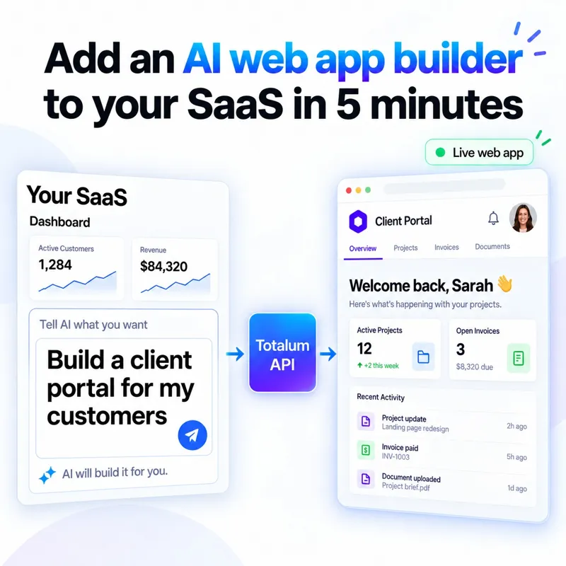Screenshot of Totalum Whitelabel AI App Builder