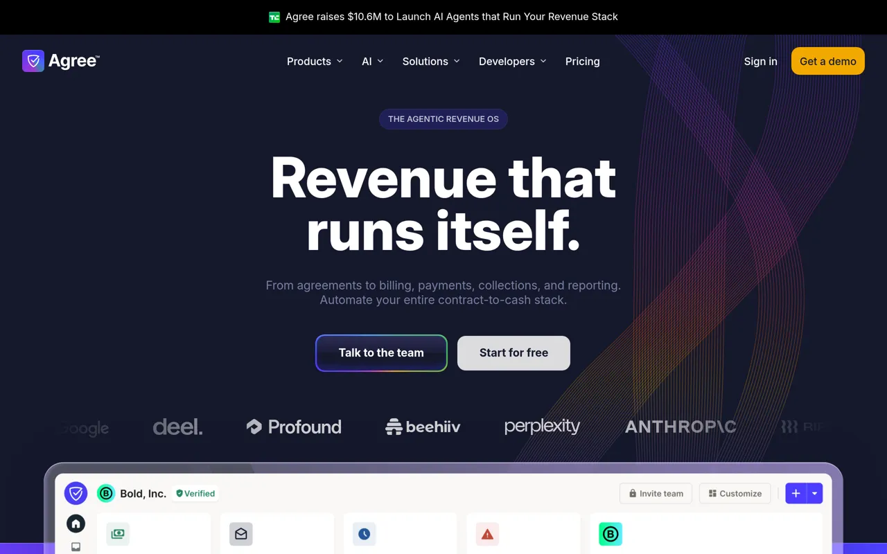 Screenshot of Agree