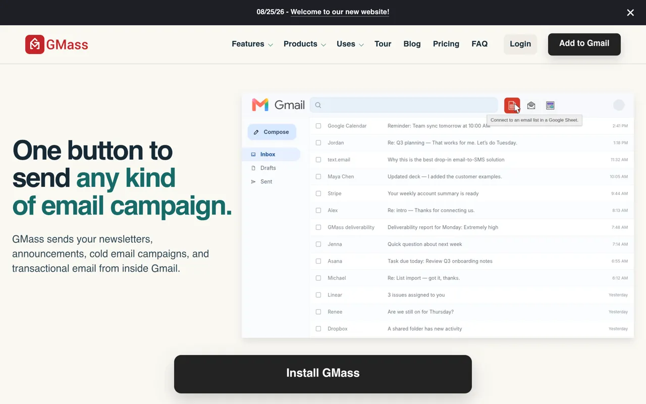 Screenshot of GMass