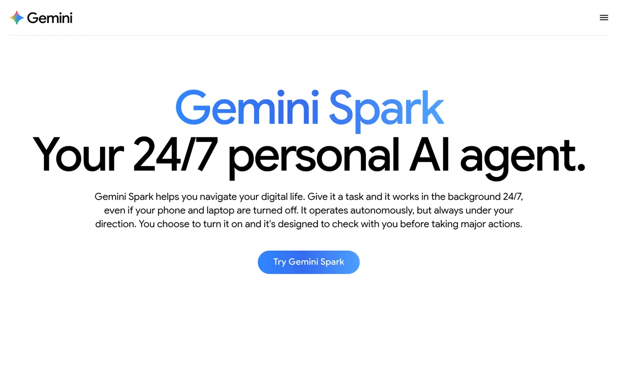 Screenshot of Gemini Spark