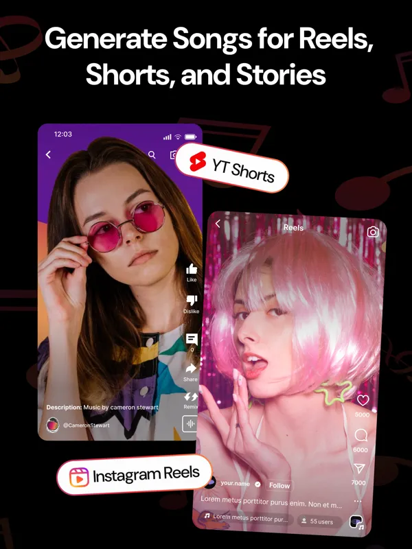 Screenshot of TuneX AI Music, Song Generator