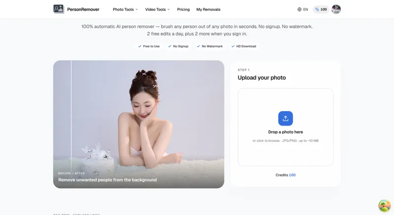 Screenshot of PersonRemover
