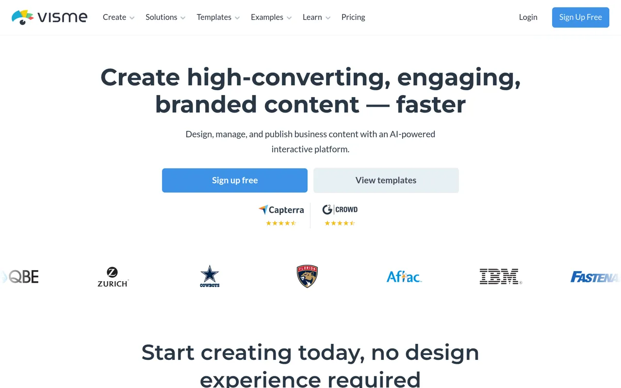 Screenshot of Visme