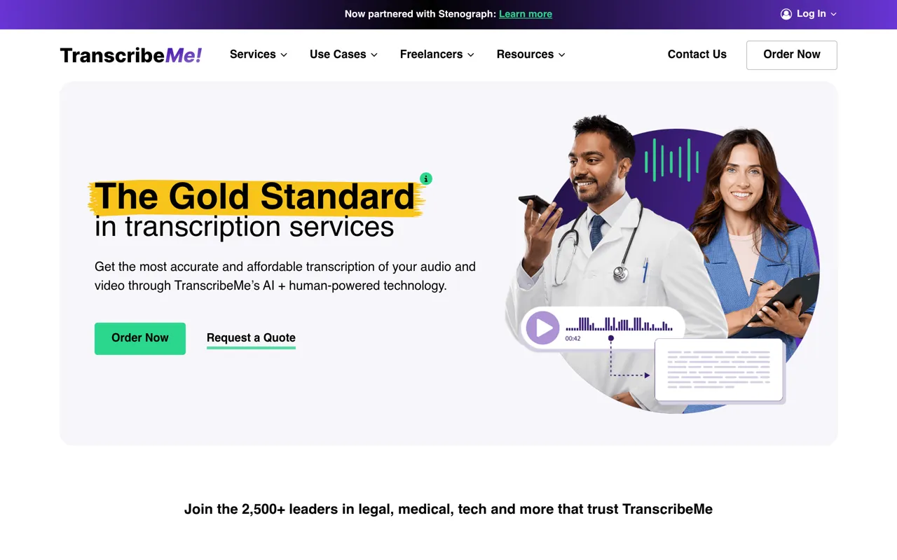 Screenshot of TranscribeMe