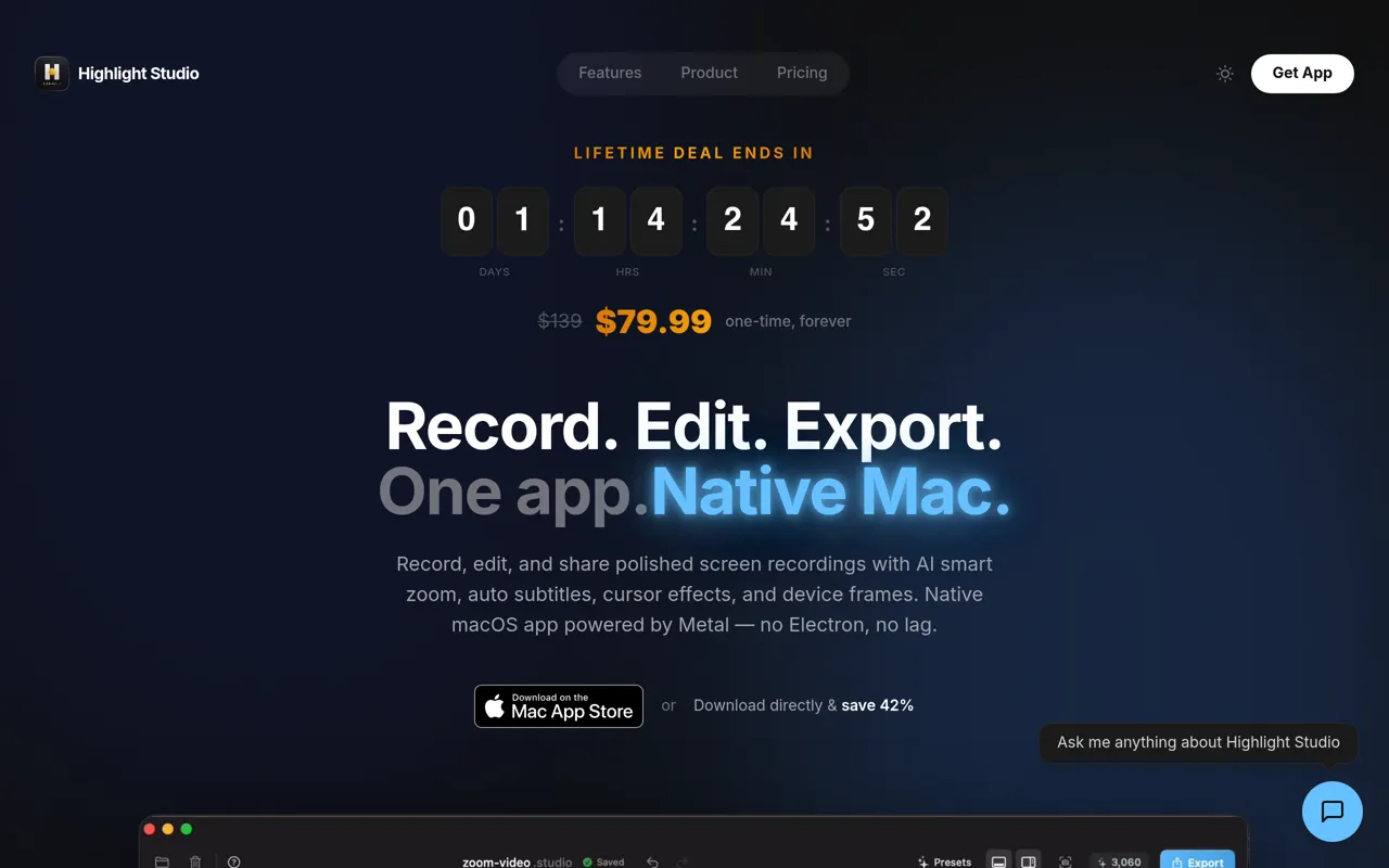 Screenshot of Highlight Studio