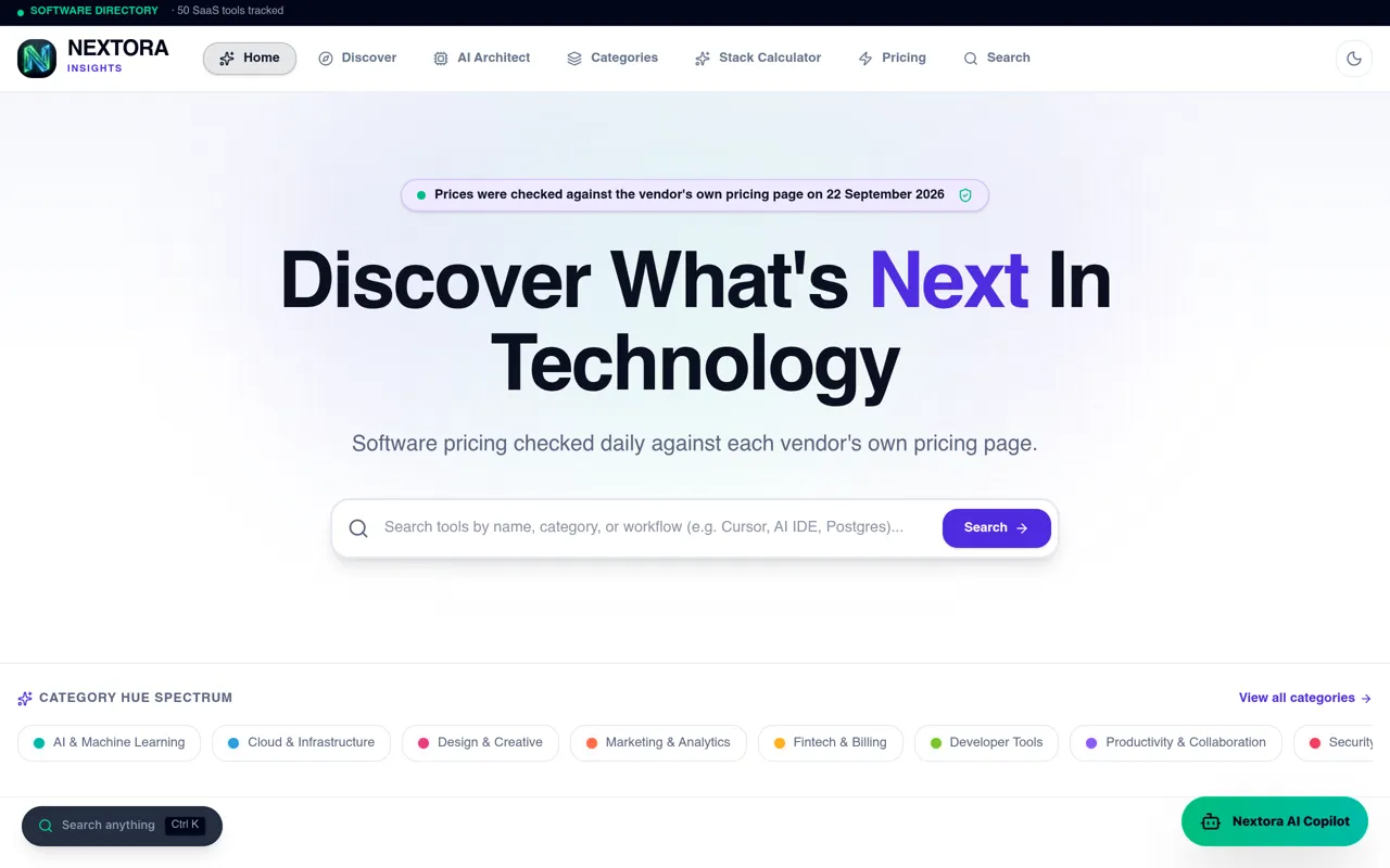 Screenshot of Nextora Insights