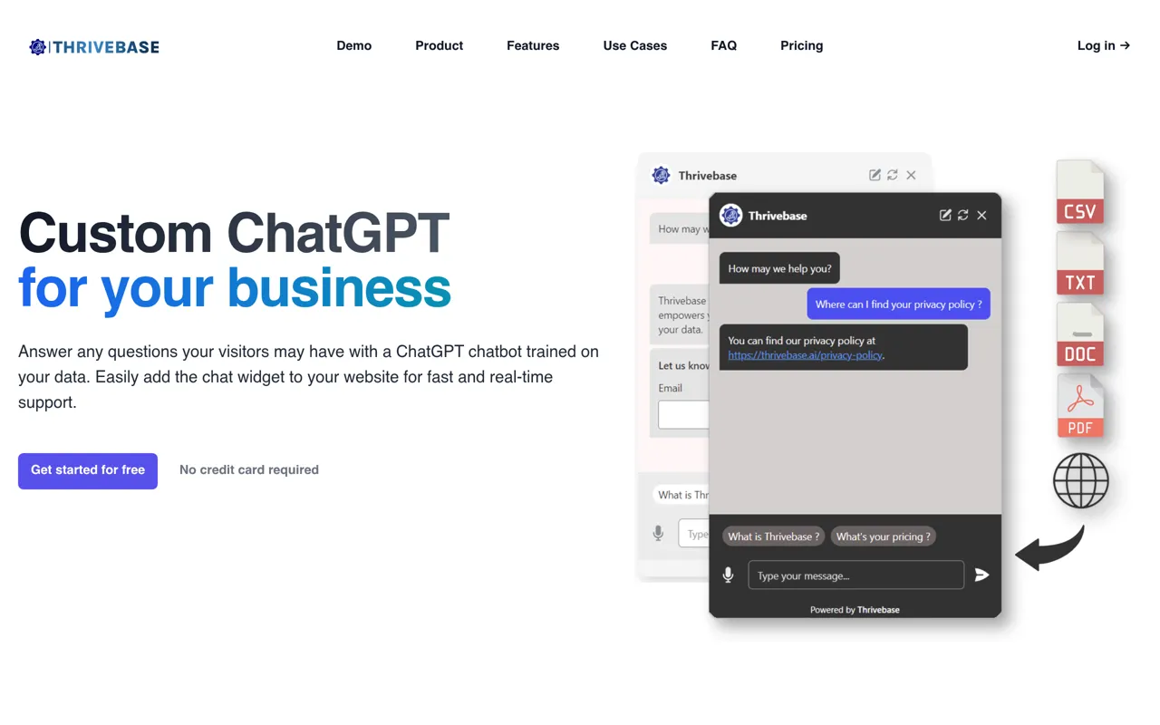 Screenshot of Thrivebase