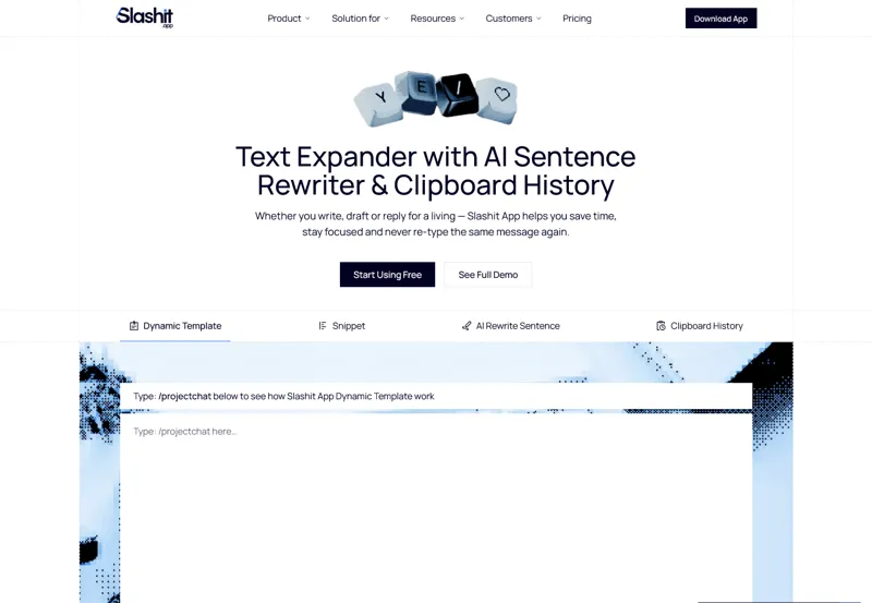 Screenshot of Slashit