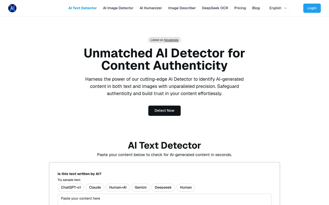 Screenshot of GPTDetect AI Detector
