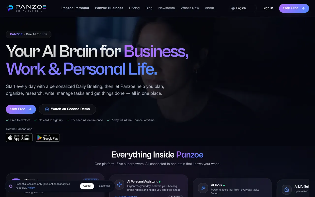 Screenshot of Panzoe