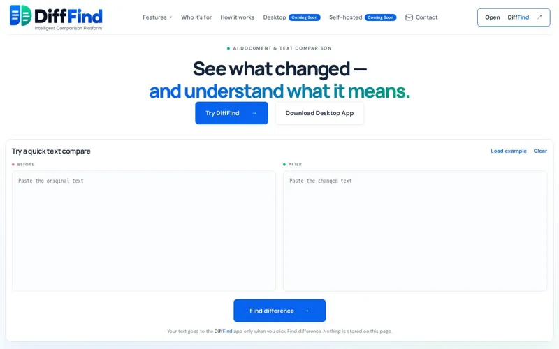 Screenshot of DiffFind