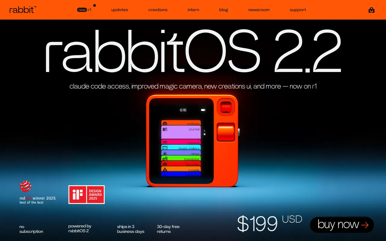 Screenshot of rabbit r1
