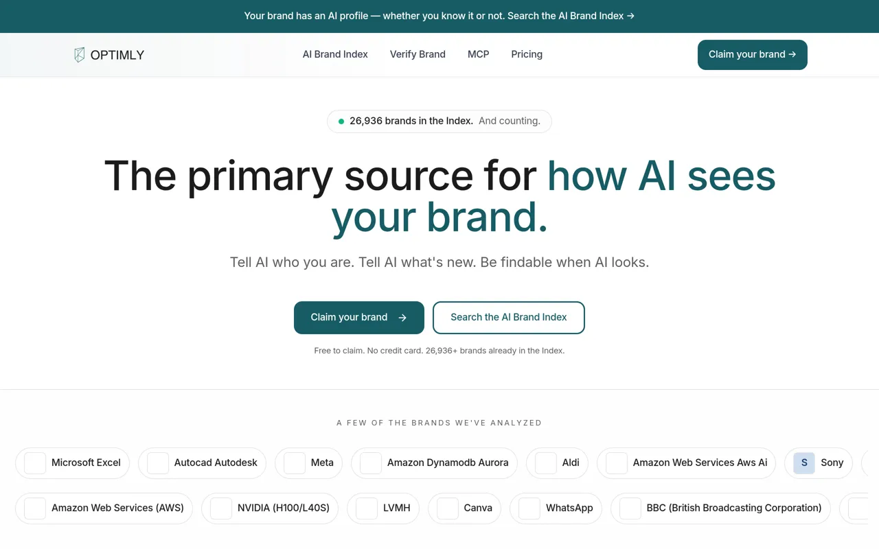 Screenshot of Optimly