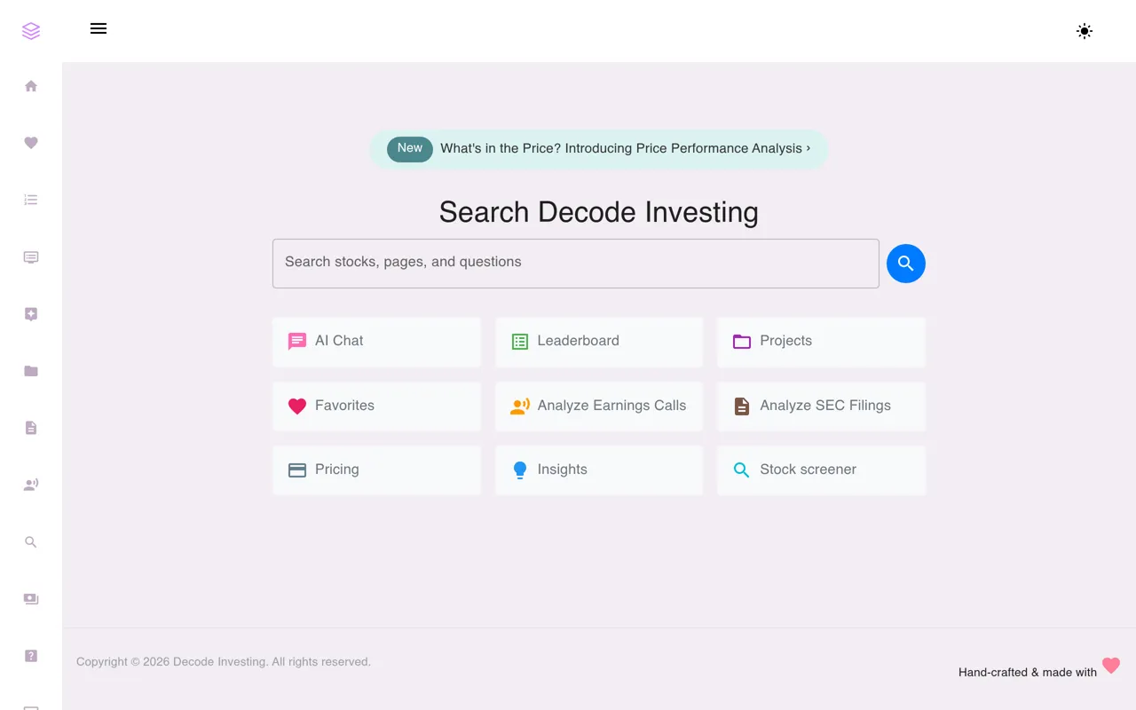 Screenshot of Decode Investing