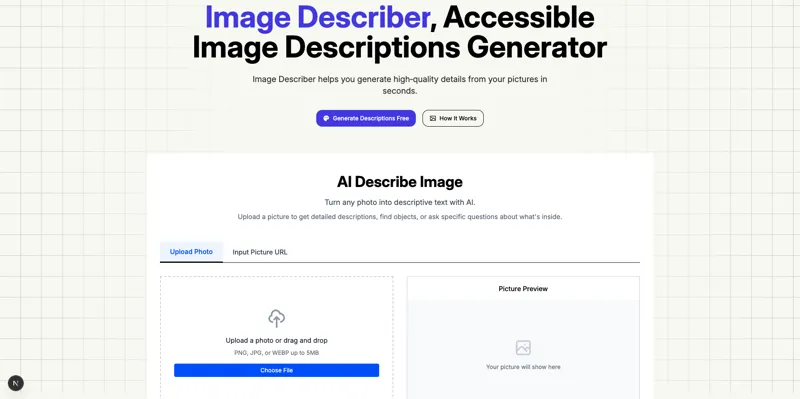Screenshot of Image Describer