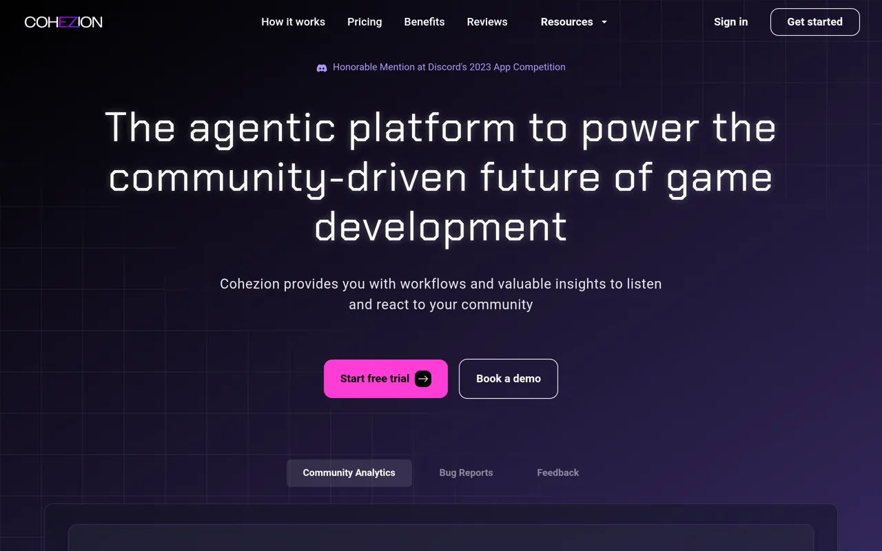 Screenshot of Cohezion