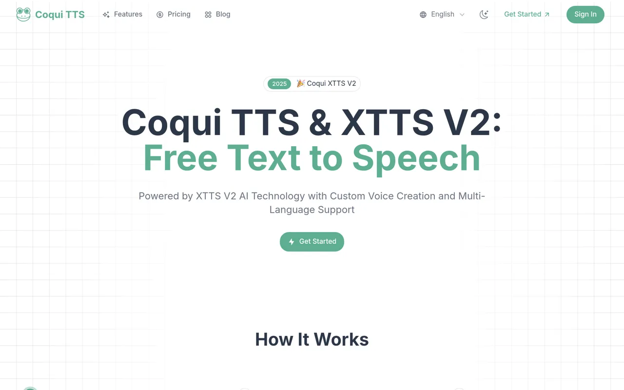 Screenshot of Coqui TTS