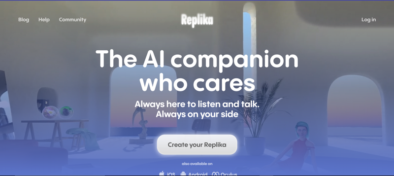 Screenshot of Replika