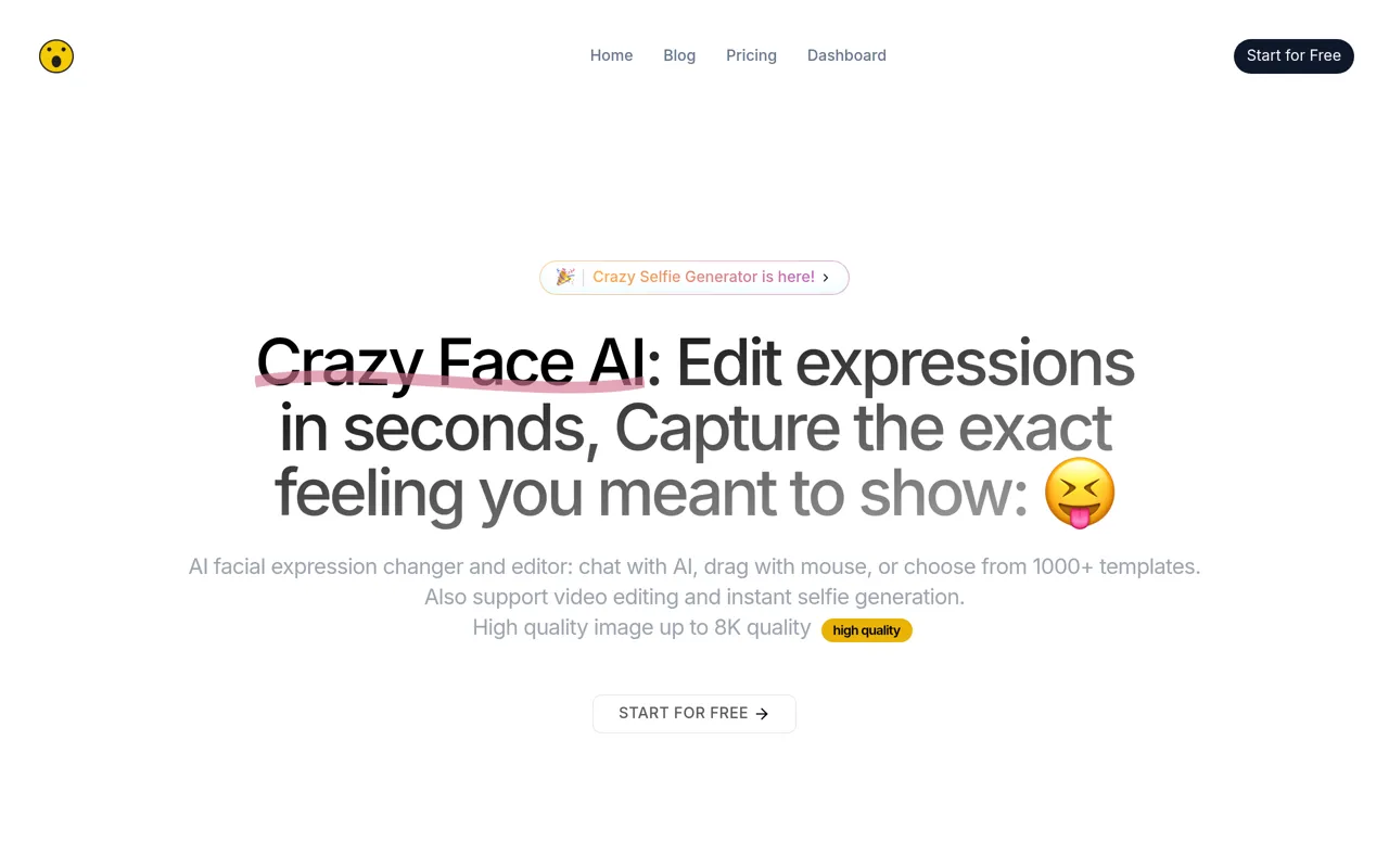 Screenshot of Crazy Face AI
