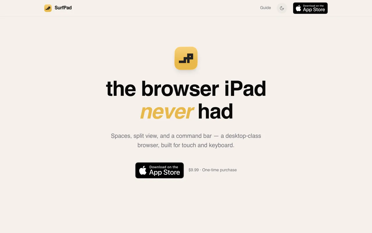 Screenshot of SurfPad