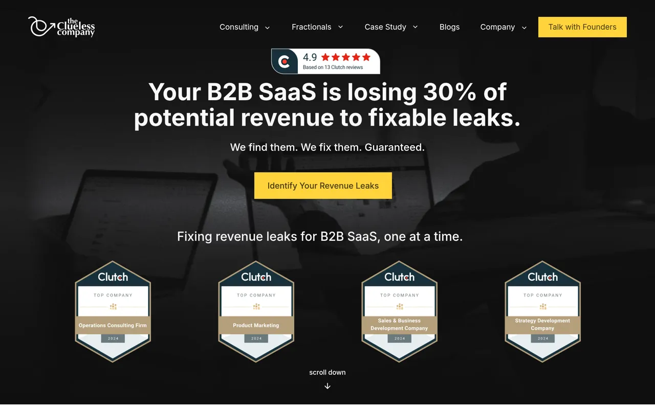 Screenshot of The Clueless Company