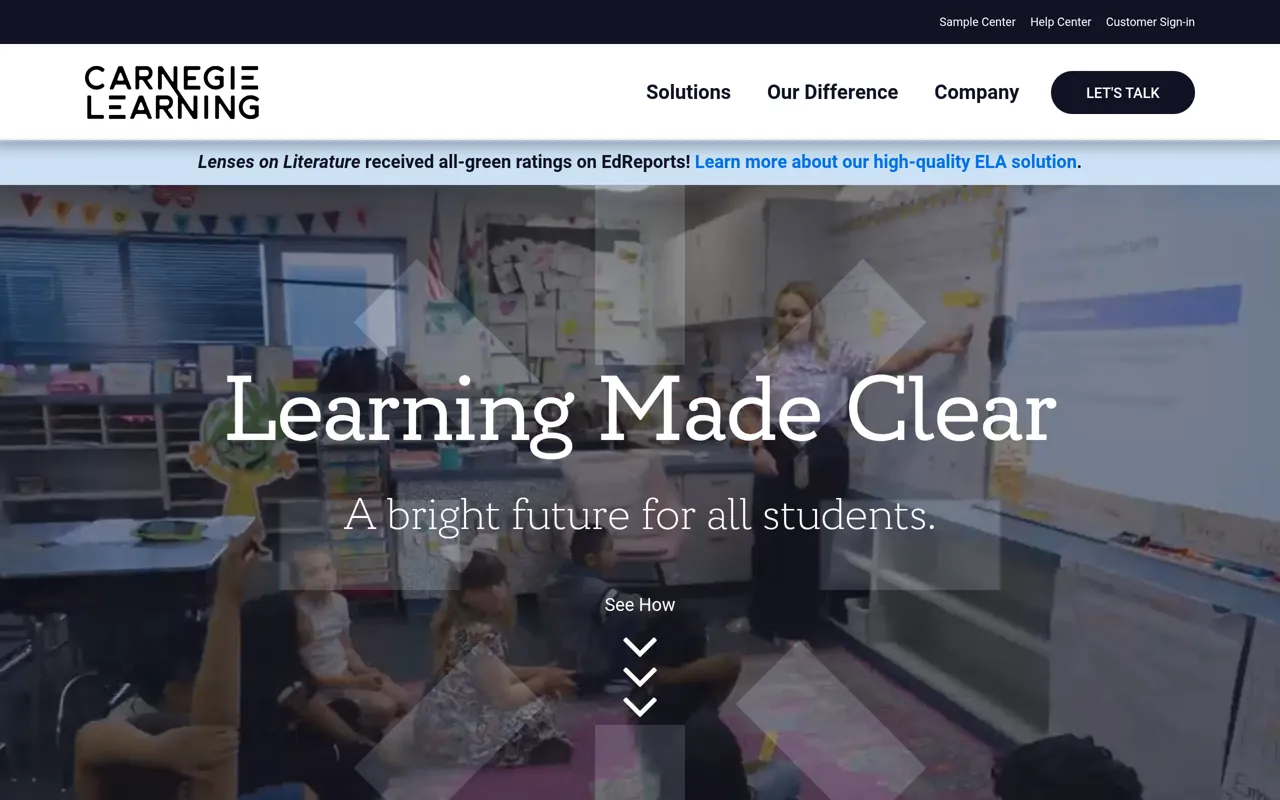 Screenshot of Carnegie Learning