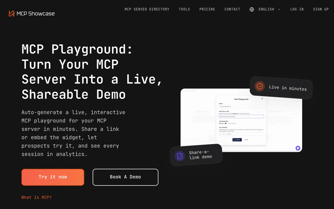 Screenshot of MCP Showcase