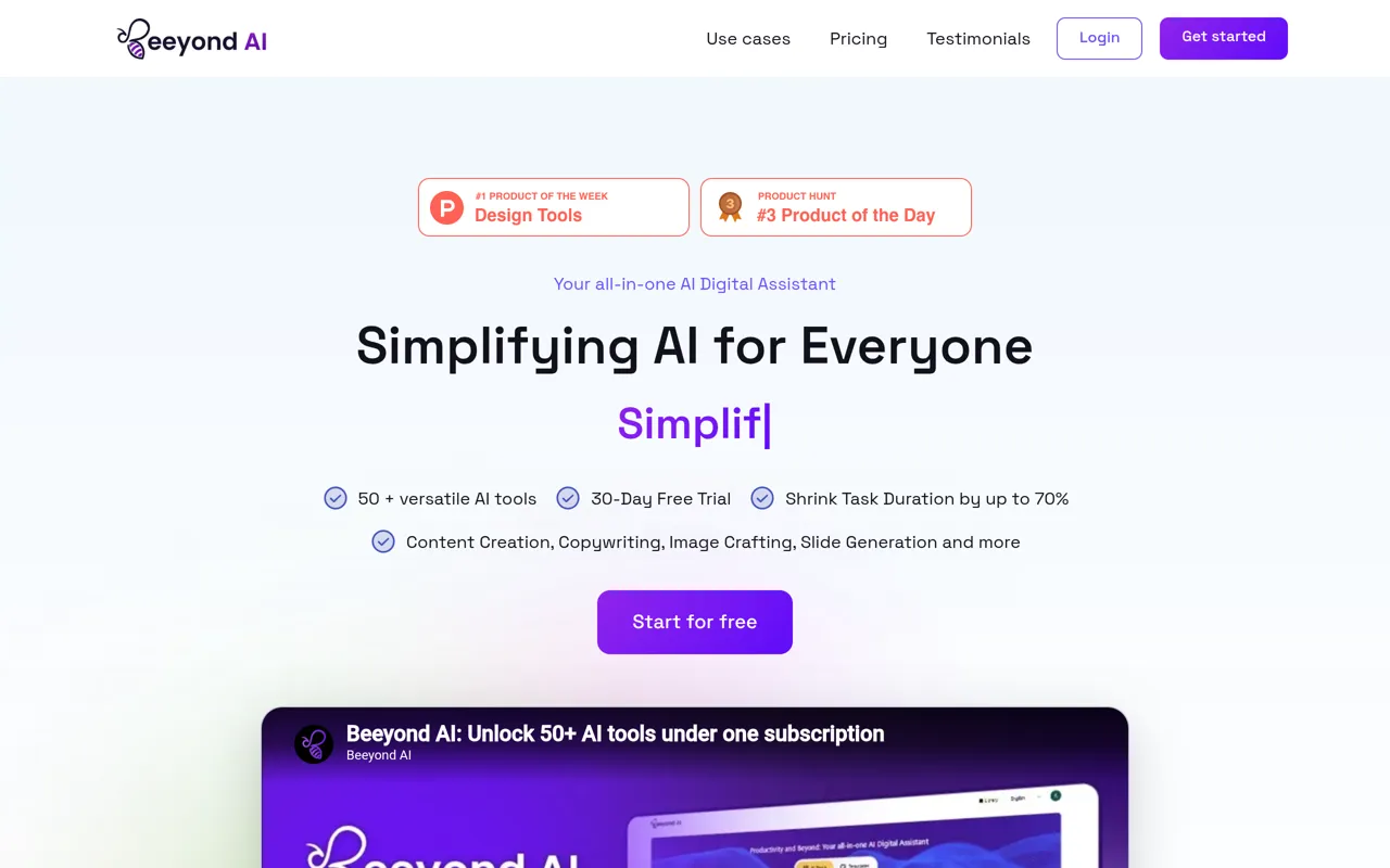 Screenshot of Beeyond AI