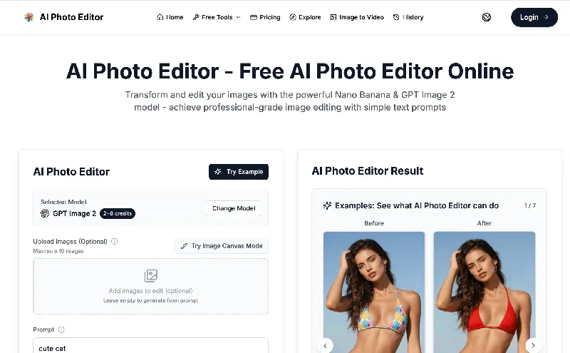 Screenshot of AI Photo Editor
