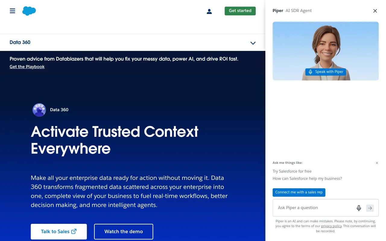 Screenshot of Salesforce Data 360