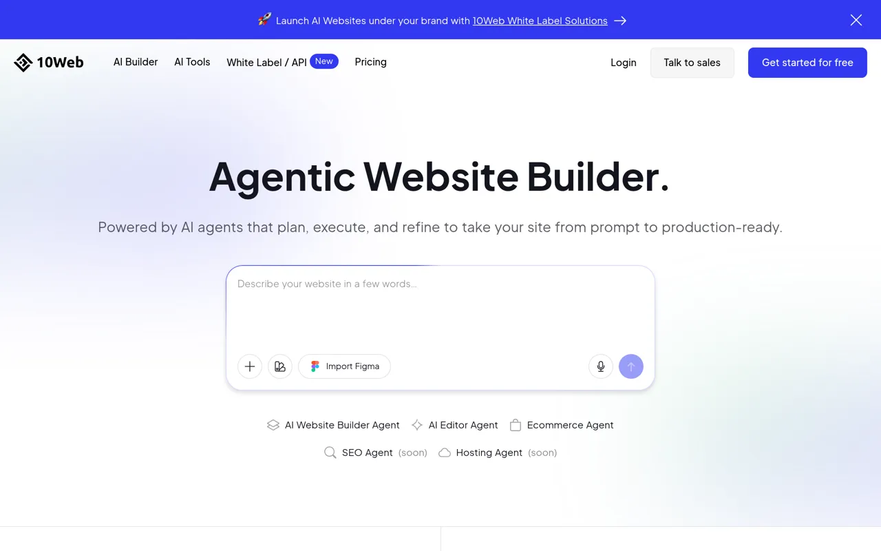 Screenshot of 10Web