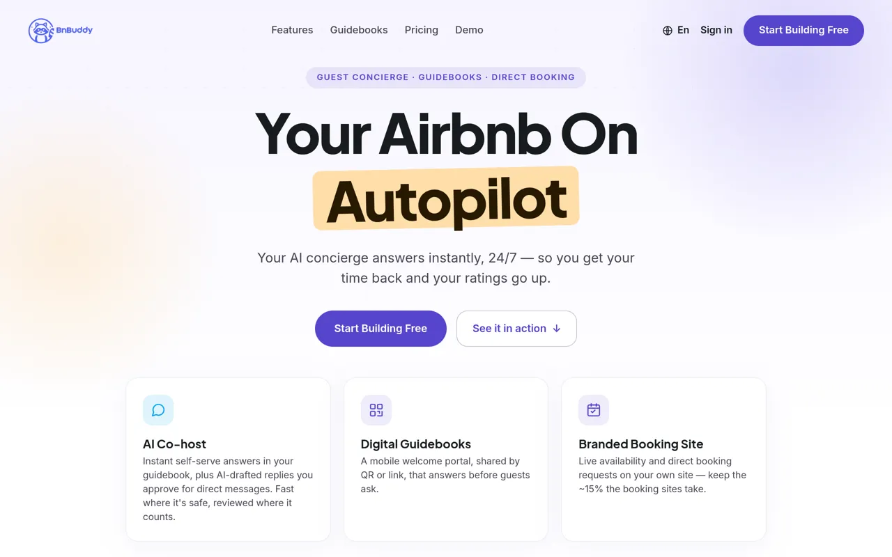 Screenshot of BnBuddy