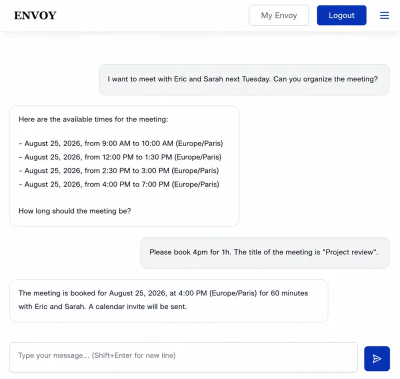 Screenshot of Ask My Envoy