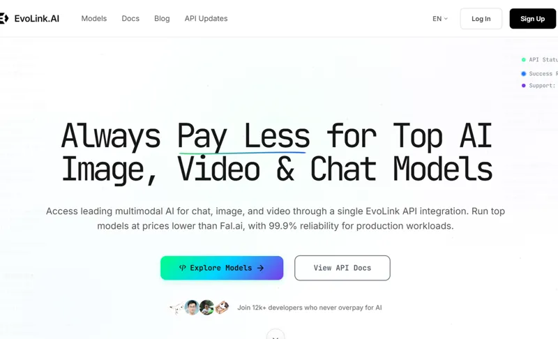 Screenshot of evolink