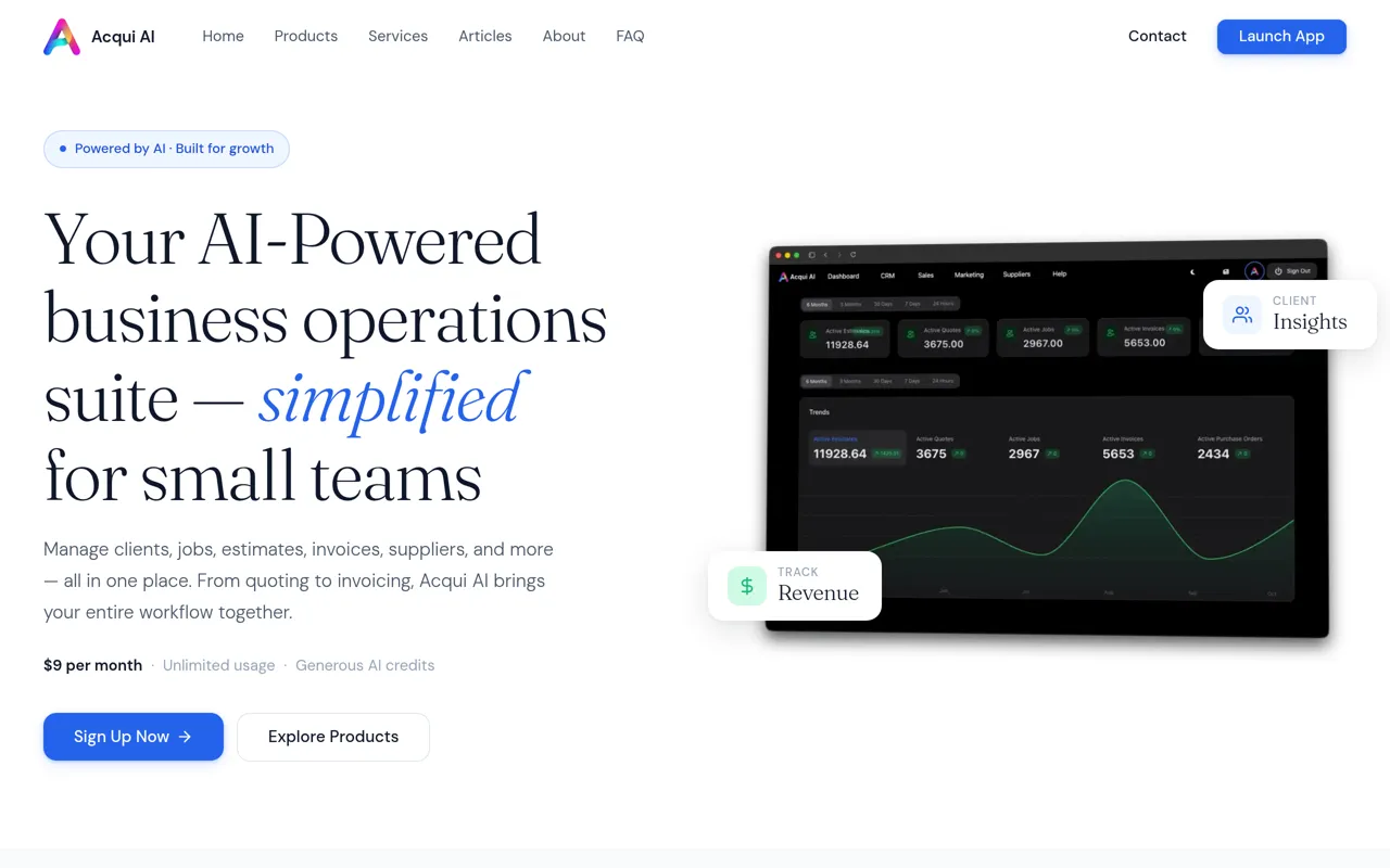 Screenshot of Acqui AI