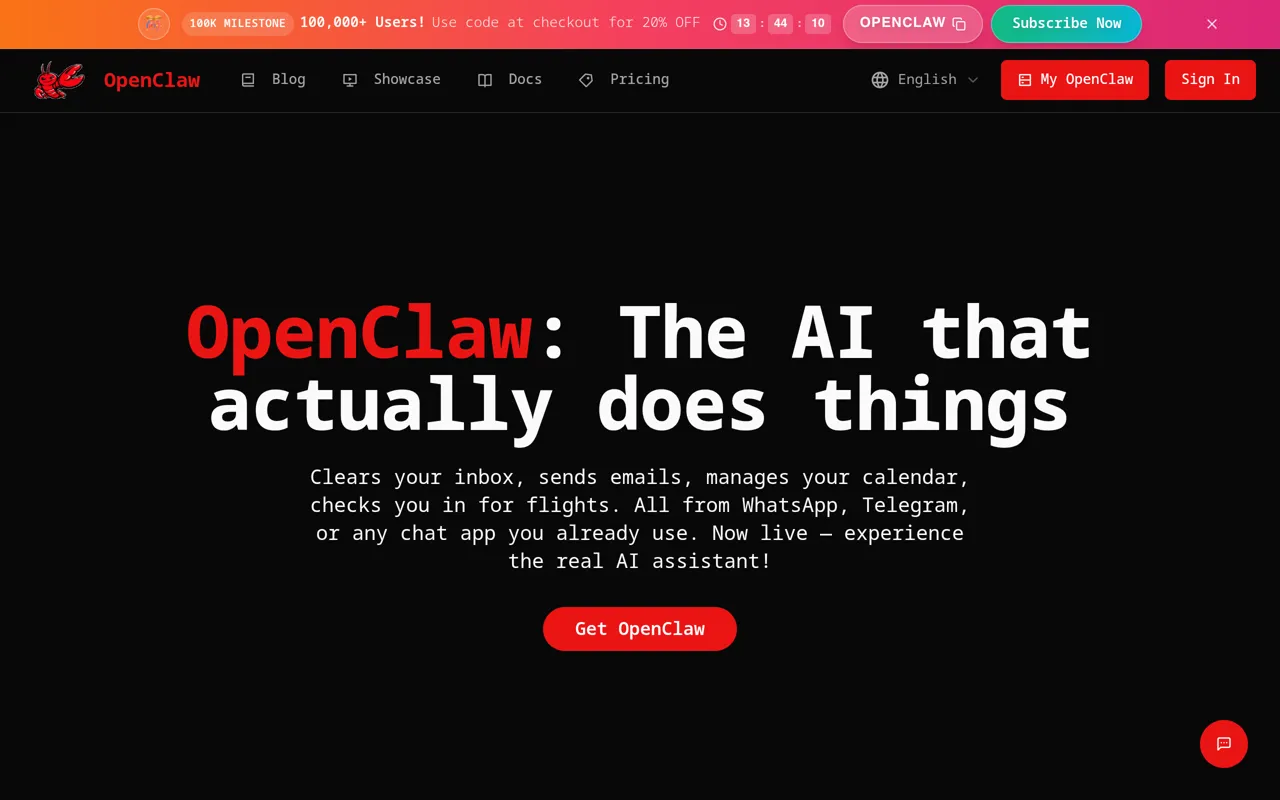 Screenshot of OpenClaw